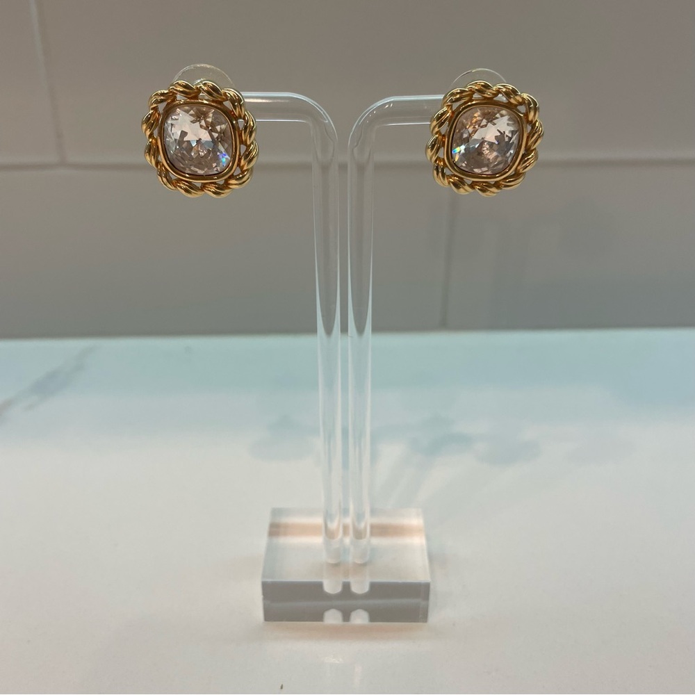Vintage Swarovski Signed S.A.L. Crystal Post Earrings